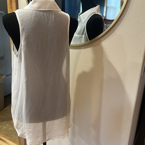 Top blouse sheer sleeveless white top size medium - Picture 4 of 8